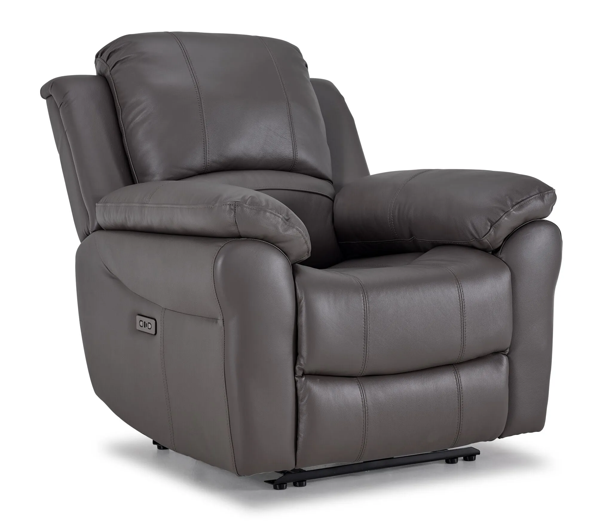 Alba Leather Power Reclining Sofa, Loveseat and Chair Set - Grey