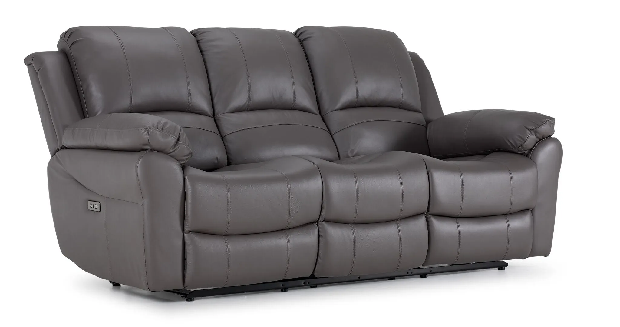 Alba Leather Power Reclining Sofa, Loveseat and Chair Set - Grey