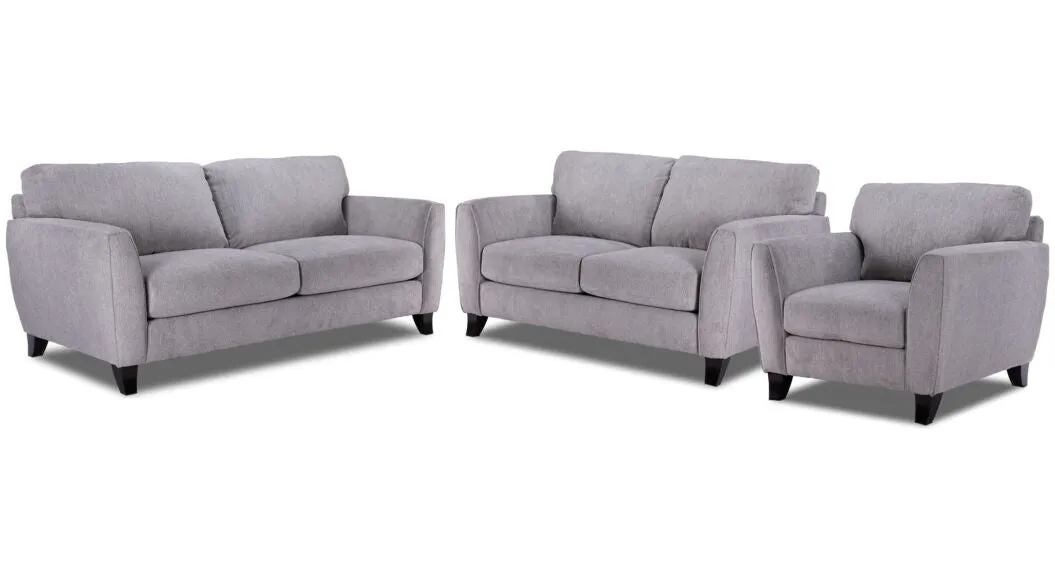 Alyssa Sofa, Loveseat & Chair Set- Pebble