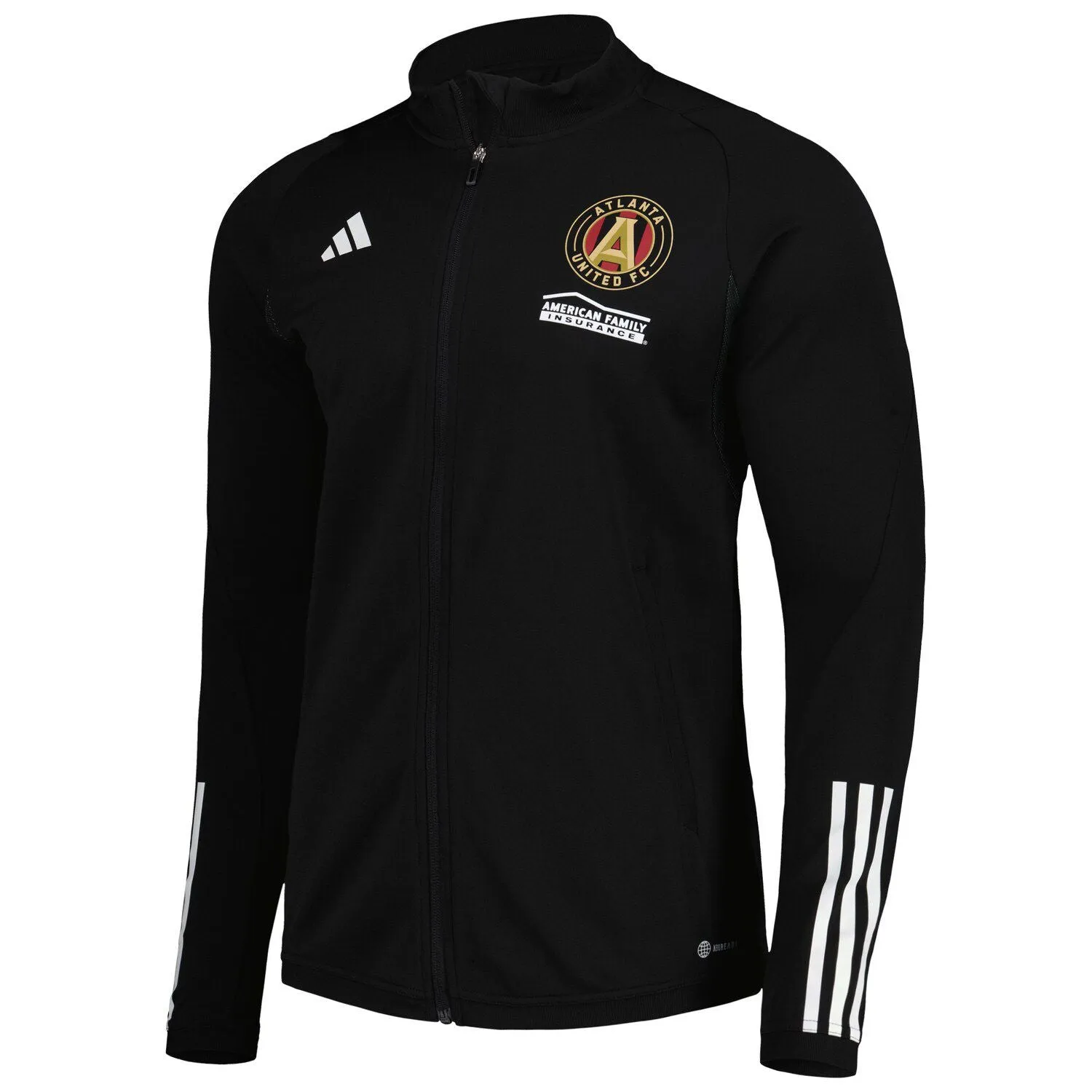 Atlanta United FC 2023 AEROREADY adidas Men's Black Full Zip Training T-Shirt