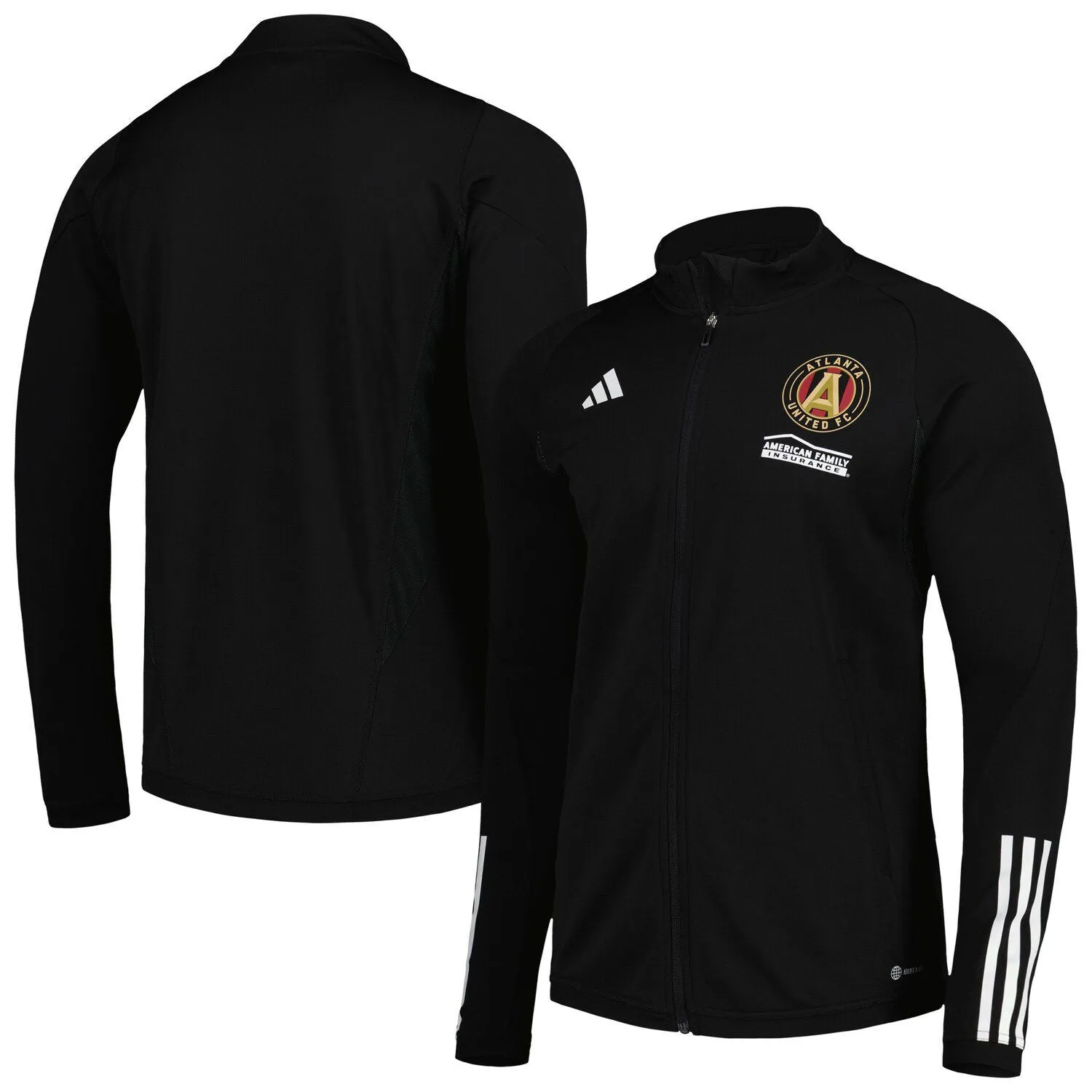 Atlanta United FC 2023 AEROREADY adidas Men's Black Full Zip Training T-Shirt