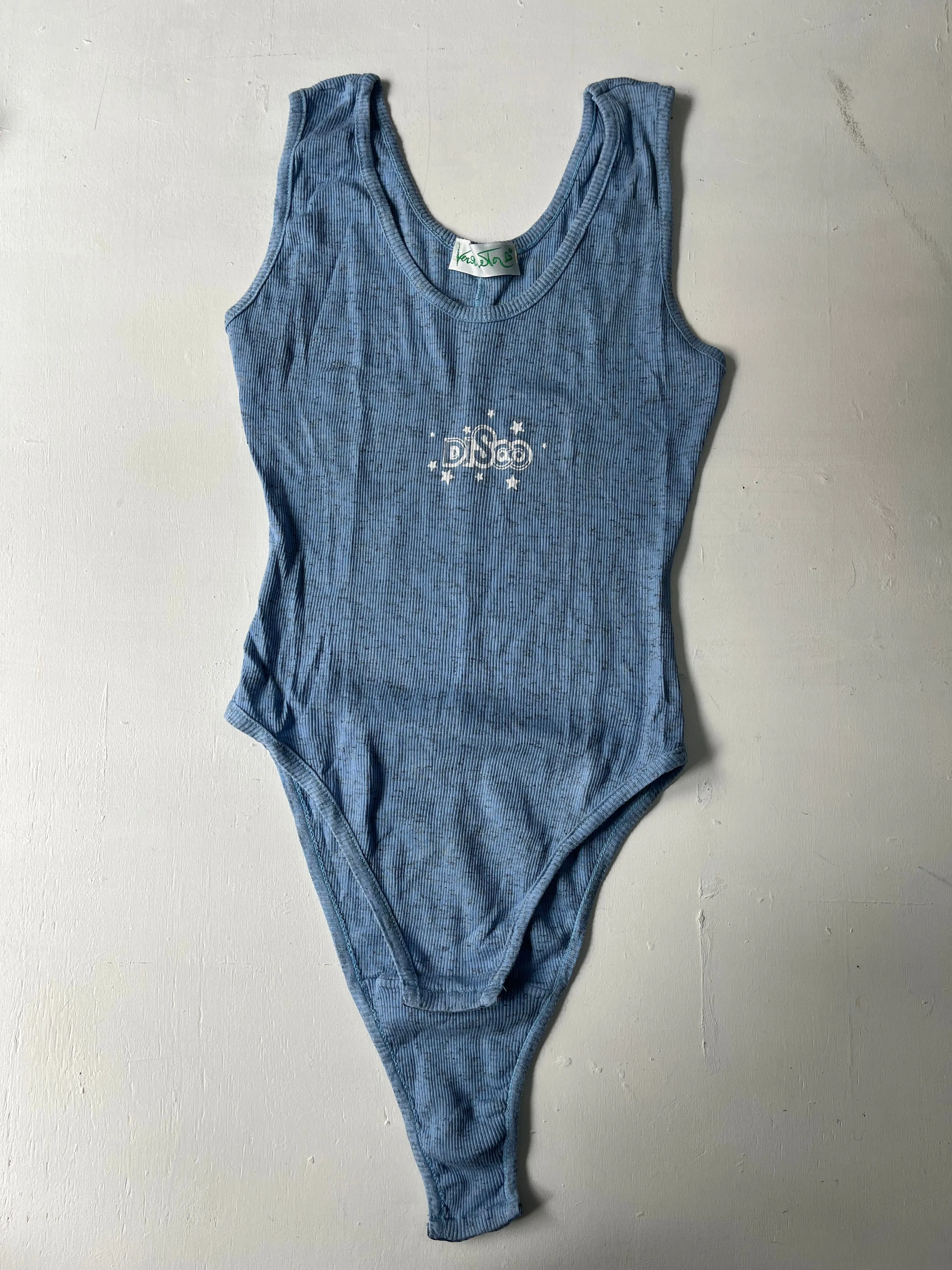 Blue y2k vintage ribbed cotton body tank top (S/M)