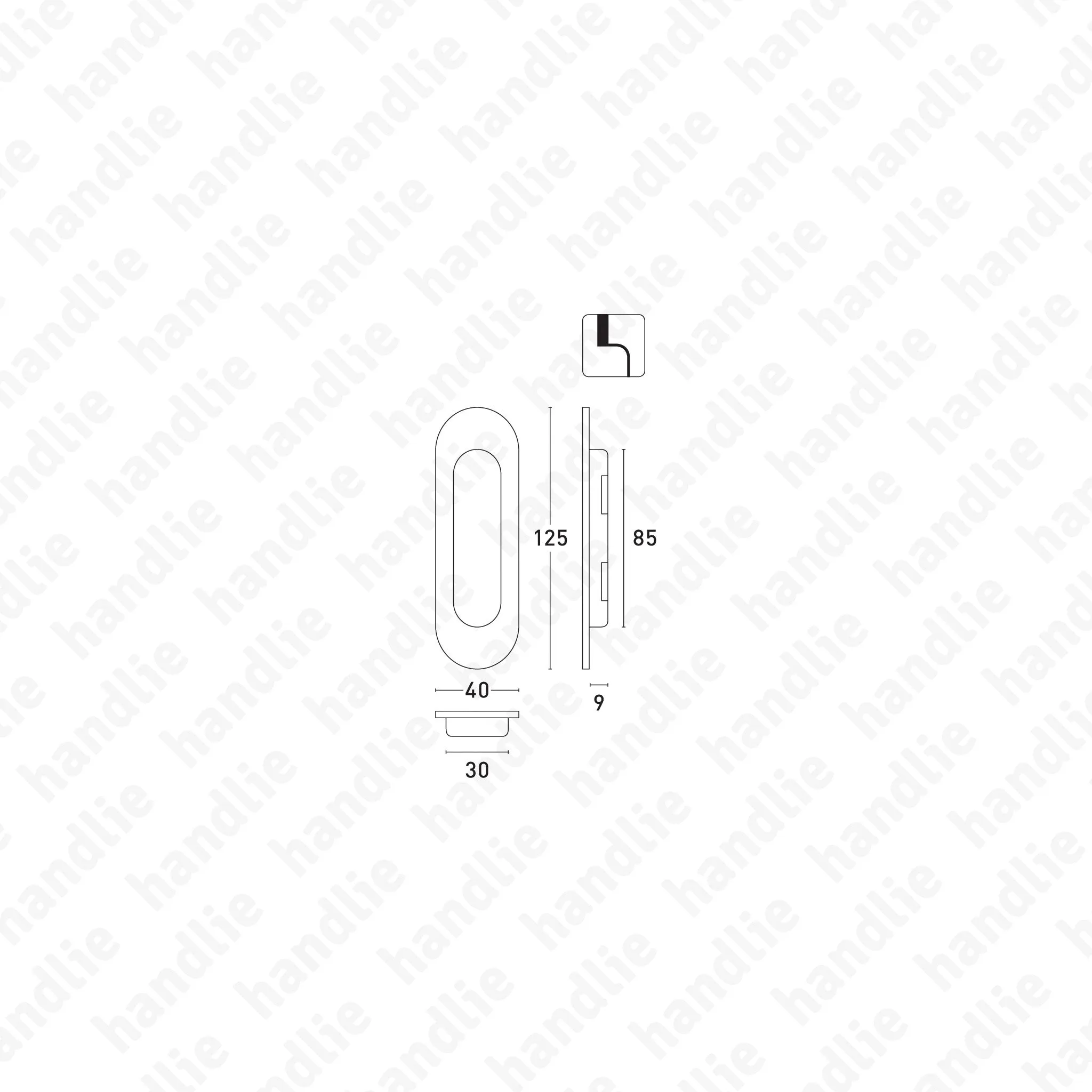 CE.IN.8245 - Concha embutir oval 125x40 - Inox