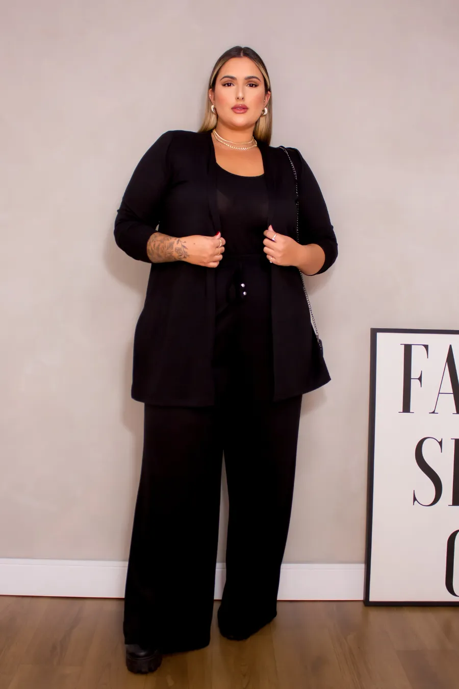 Conjunto Plus Size Três Peças Silvia Preto