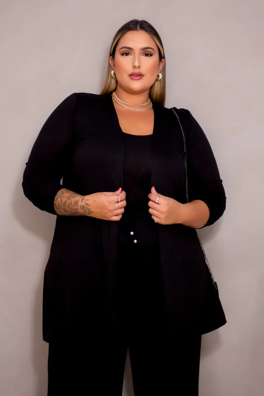 Conjunto Plus Size Três Peças Silvia Preto