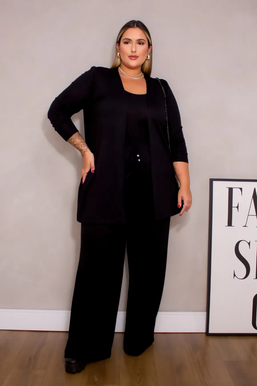 Conjunto Plus Size Três Peças Silvia Preto