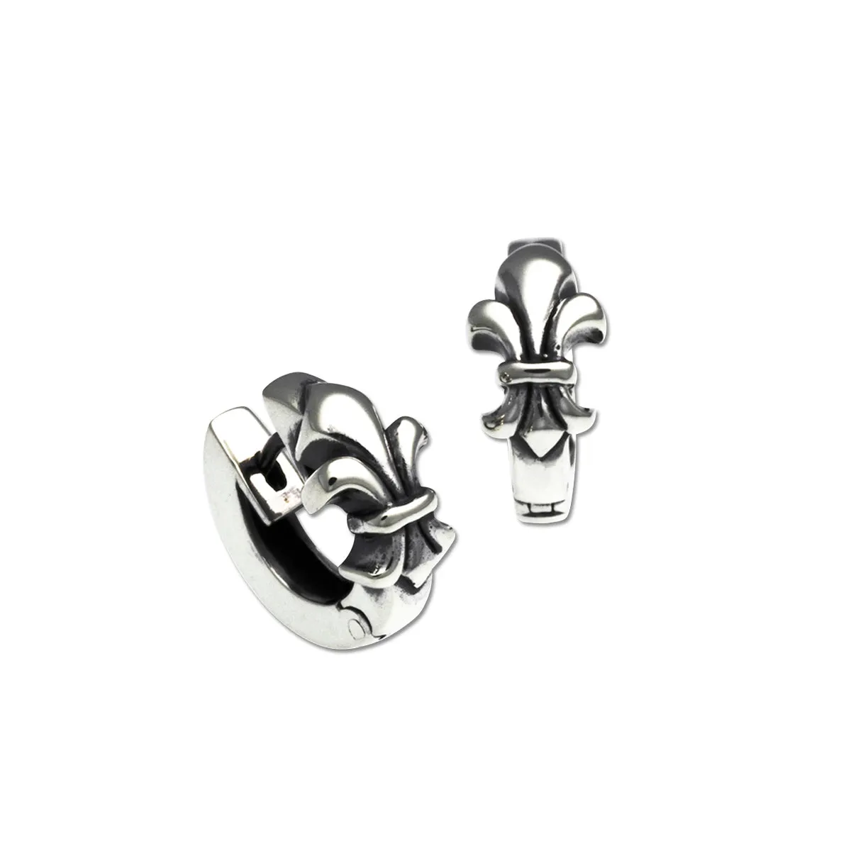 Fleur de Lys Snap Hoop Earrings