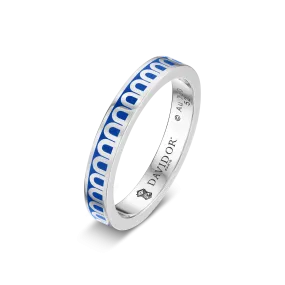 L'Arc de DAVIDOR Ring PM, 18k White Gold with Riviera Lacquered Ceramic