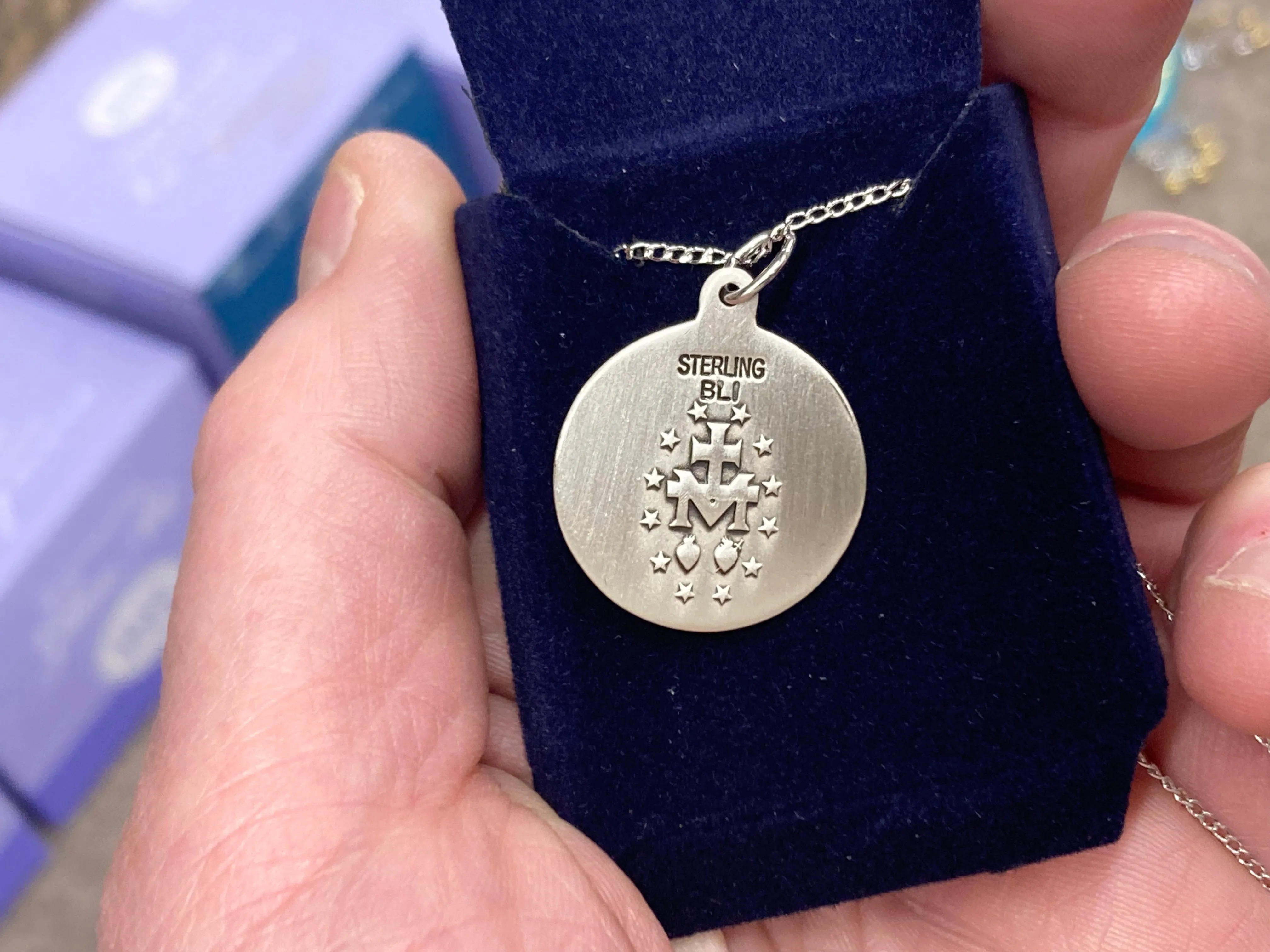 Miraculous Round Silver Pendant With Chain