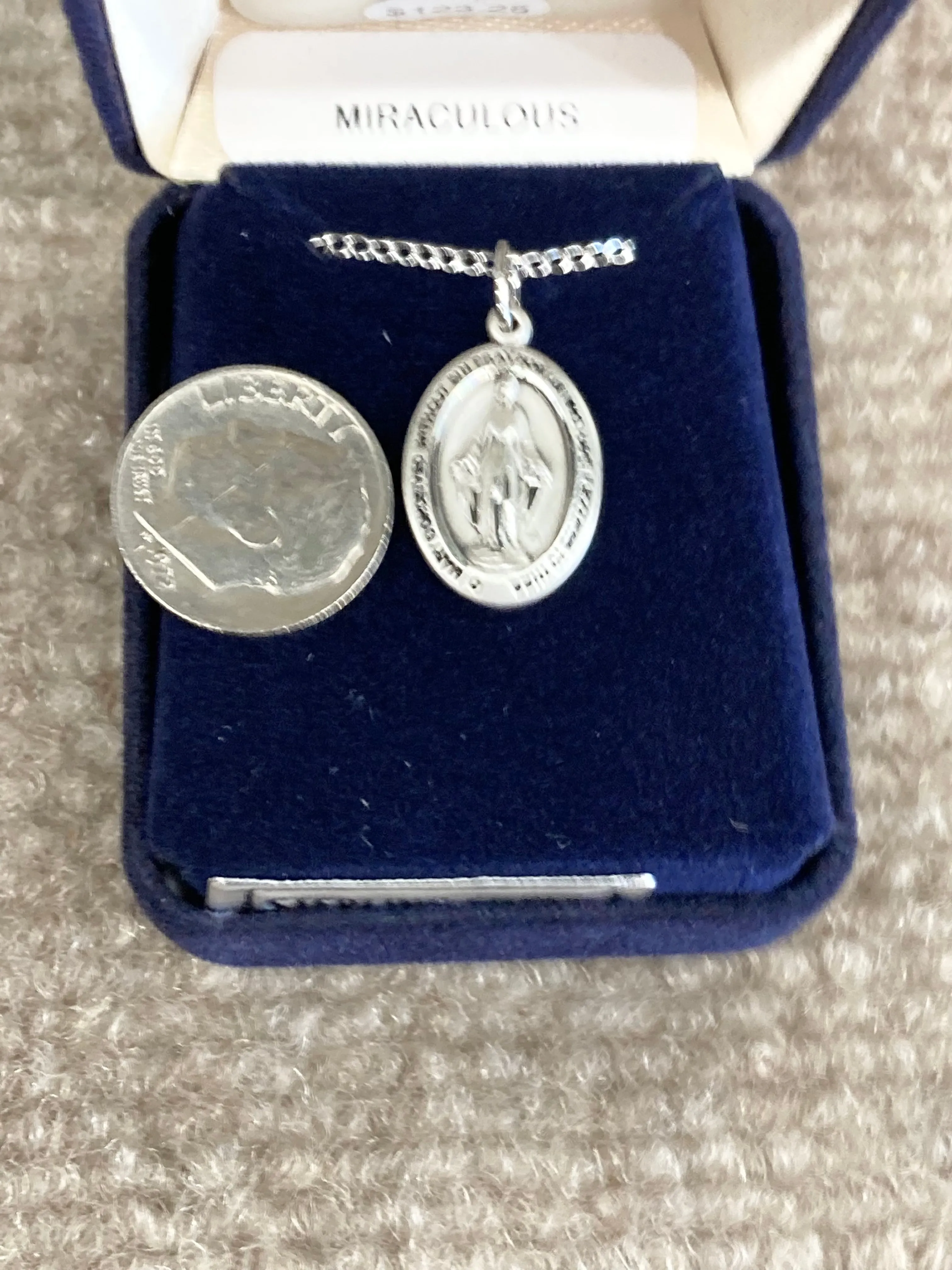 Silver Miraculous Medal And Chain