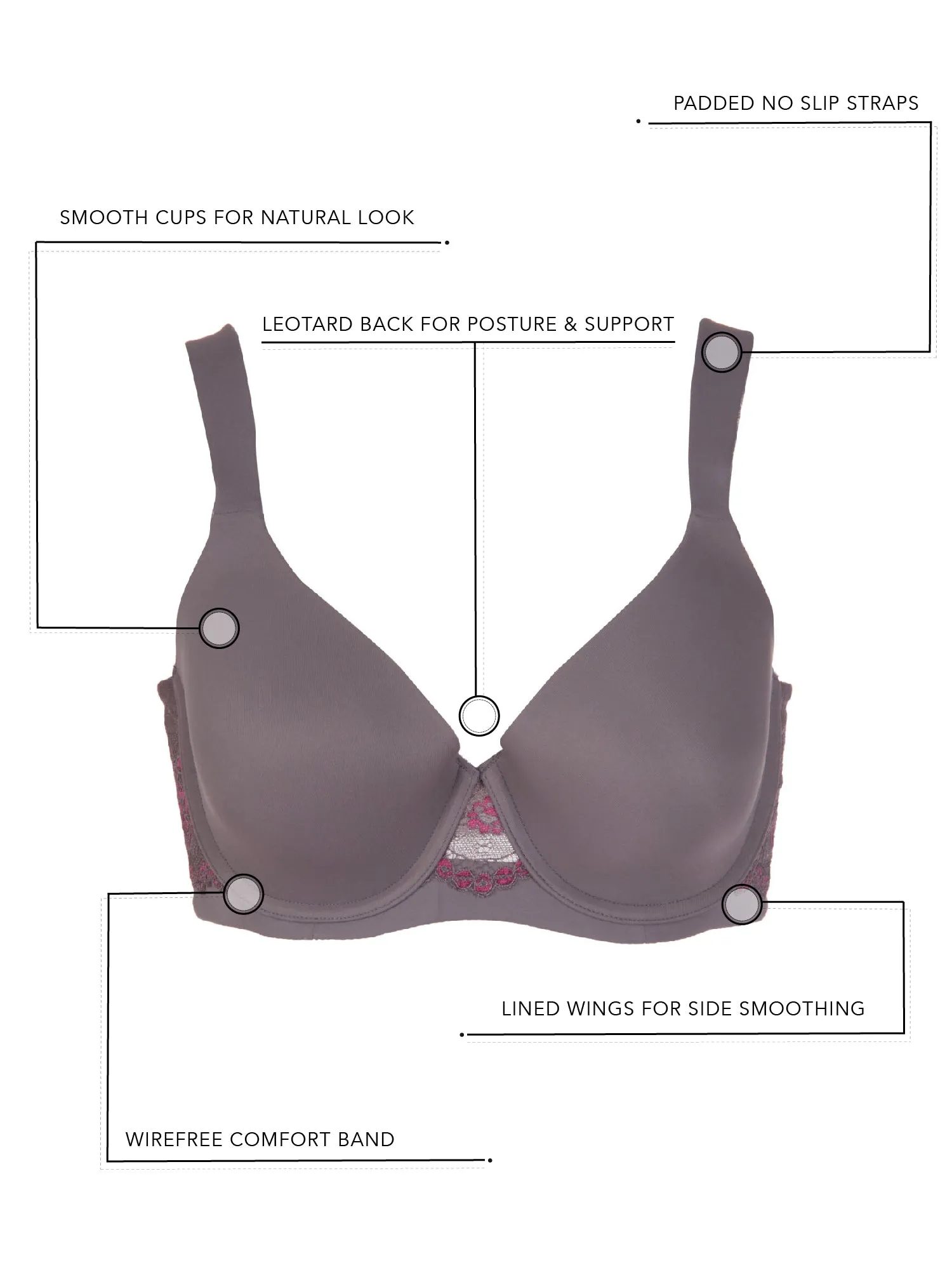 The Brigitte Lace - Wirefree T-Shirt Bra